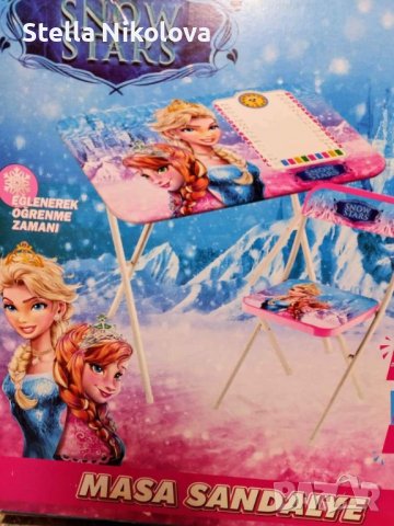 Детска маса със столче, сгъваеми "Леденото кралство", снимка 1 - Мебели за детската стая - 37491943