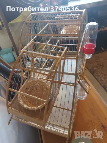 Голяма волиера, кафез, клетка за птици от парено дъбово дърво, снимка 6 - Други - 47769352