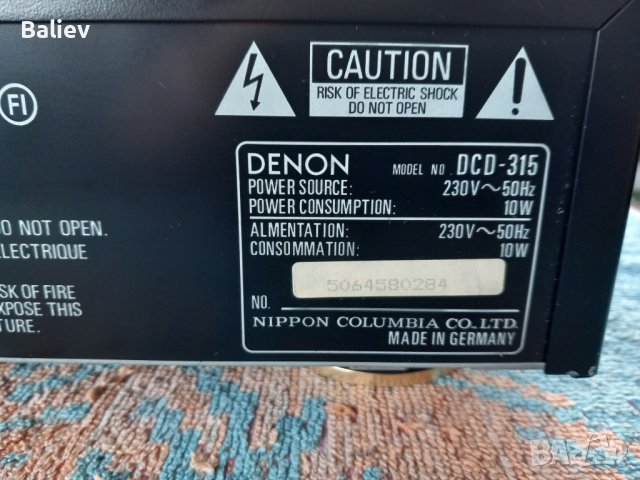 DENON DCD-315 компакт диск плеър, снимка 6 - Аудиосистеми - 43010367