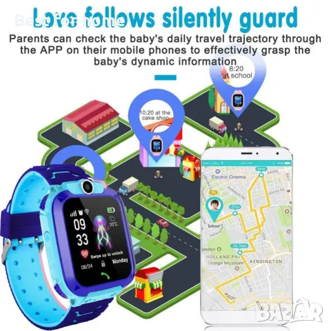 Детски часовник- телефон с GPS тракер LBS Smart 5, снимка 8 - Други - 48732464