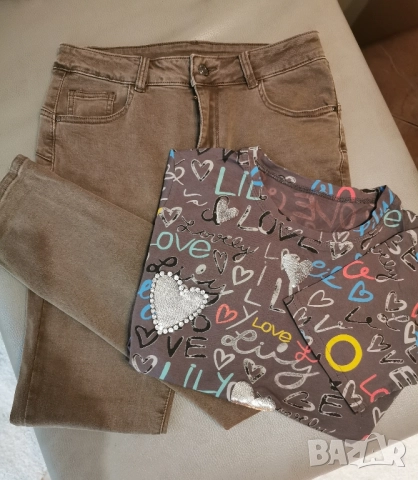 дамски сет дънки и блуза 44 размер 