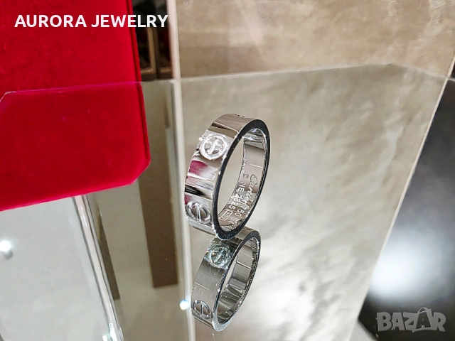 CARTIER Love White Gold Classic Model Пръстен, снимка 2 - Пръстени - 52879471