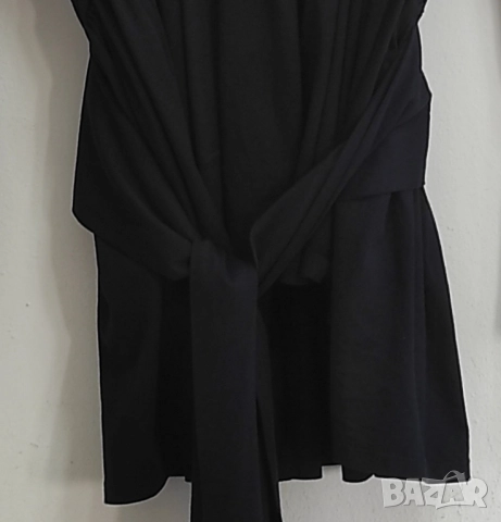 Страхотна винтидж туника Yves Saint Laurent Rive Gauche в тъмносин цвят. Размер: M, снимка 2 - Блузи с дълъг ръкав и пуловери - 51618580