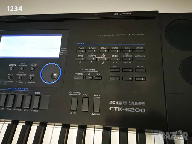 Синтезатор клавир CASIO CTK-6200 с динамична клавиатура и USB порт 5 октави, снимка 9 - Синтезатори - 52656264