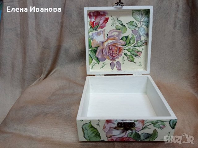 Кутия с рози - декупаж, снимка 5 - Други - 43450509