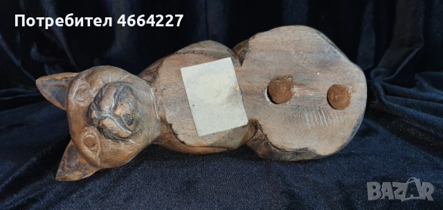Ръчно изработена дървена фигурка на котка, снимка 6 - Декорация за дома - 52860535