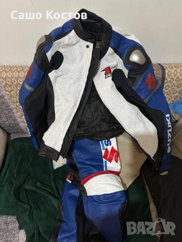 Кожен мото екип от дер части с ГЪРБИЦА SUZUKI gsxR, снимка 8 - Други - 51326777