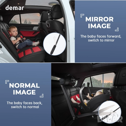 Бебешка автомобилна камера GEARCELL HD 1080P, 64GB карта памет, 4.3" дисплей, снимка 4 - Аксесоари и консумативи - 51522142