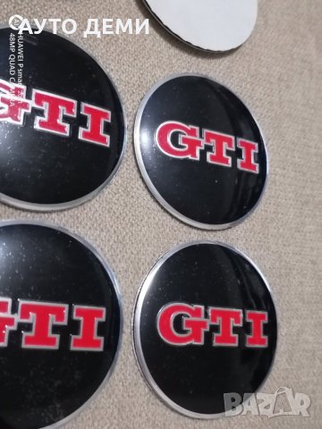 Кръгли метални стикери GTI 56 мм за централна капачка на джанта 60 мм на кола автомобил джип бус ва , снимка 6 - Аксесоари и консумативи - 32796822