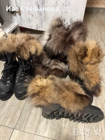 Разкошни боти ботуши  естествена кожа естествен богат косъм от северна лисица  номер 39, снимка 9 - Дамски ботуши - 52818577