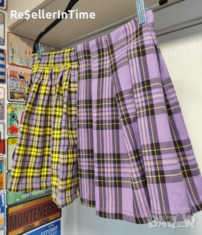 Карирана пола Bershka , снимка 3 - Поли - 53133448