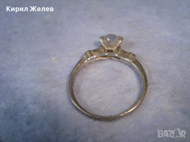 Стар Посребрен СКЪПОЦЕНЕН АРТ ДЕКО ПРЪСТЕН от БЛАГОРОДНА СТОМАНА МАЙСТОРСКИ с ГОЛЯМ ЦИРКОН 27531, снимка 8 - Антикварни и старинни предмети - 36868615