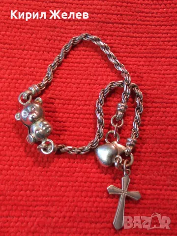 ВИНТИДЖ АРТ СРЕБЪРНА ГРИВНА СРЕБРО 925 със СРЕБЪРНИ КРЪСТЧЕ СЪРЧИЦЕ и МЕЧЕ 44027, снимка 14 - Гривни - 46419919