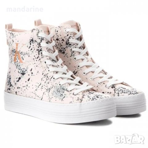 ПРОМО 🍊 CALVIN KLEIN 🍊 Оригинални кецове в бледо розово и черно № 38 нови с кутия, снимка 7 - Кецове - 28776314