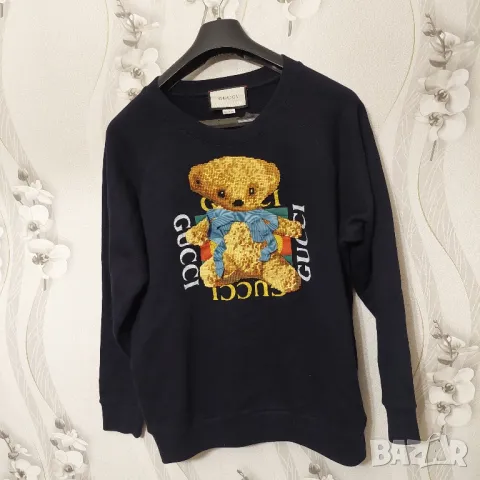 блуза Gucci Felted Jersey Sweatshirt With Teddy Bear размер М-Л, снимка 7 - Блузи с дълъг ръкав и пуловери - 49043393