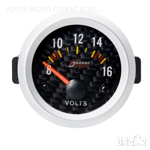 Измервателен Карбонов Волтметър за автомобил 8V до 16V., снимка 2 - Аксесоари и консумативи - 53063064