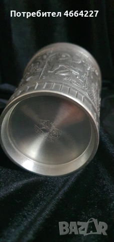 Уникална старинна немска чаша от калай,серия "Lindenwirtin", снимка 7 - Други ценни предмети - 53297208