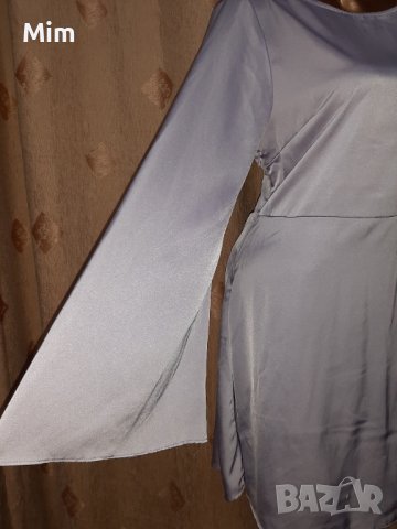 М/L Сатенена светло лилава рокля с гол гръб , снимка 6 - Рокли - 40476391