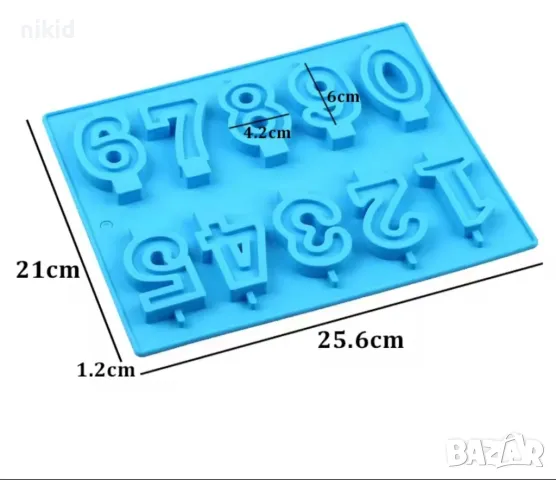 Цифра цифри числа за направа на свещ свеши силиконов молд форма фондан шоколад гипс смола , снимка 4 - Форми - 50231874