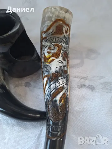 Чаша от естествен рог на бик,  викингска чаша , снимка 4 - Чаши - 48016929