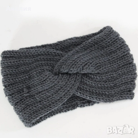 Дамски плетена лента за глава с усукване, снимка 5 - Други - 52657503