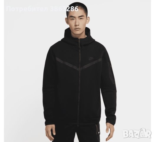 Нов мъжки черен екип Nike Tech Fleece, снимка 3 - Спортни дрехи, екипи - 43853482