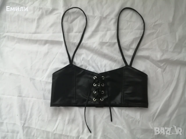 Кожен корсет-колан с презрамки и връзки р-р M и L , снимка 2 - Корсети, бюстиета, топове - 50862322