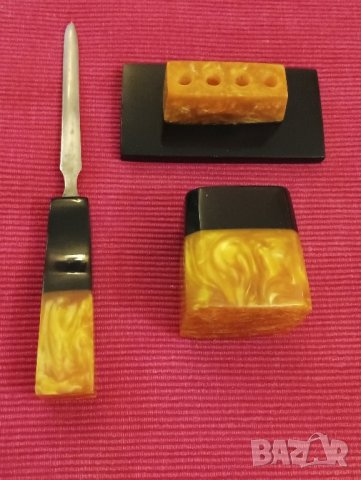 Комплект за бюро от каталин, СССР. , снимка 5 - Антикварни и старинни предмети - 43968996