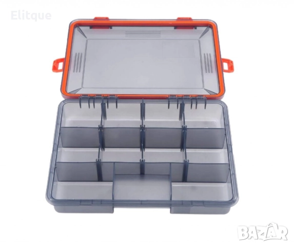 Сива кутия за рибарски принадлежности с оранжева закопчалка, m-k29, снимка 7 - Други стоки за дома - 52841267