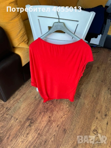 ПОДАРЯВАМ Дамска червена супер естравагантна блуза Ирит Irit, снимка 8 - Туники - 52461469