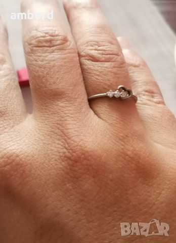 Елегантен и нежен сребърен пръстен модел R104, снимка 2 - Пръстени - 52139220