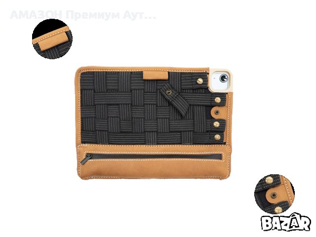 TinyRigs oriGrid Кейс/Органайзер за 12,9" iPad/плетена основа/Висококачествена кожена рамка, снимка 3 - Таблети - 43897457