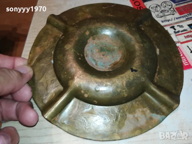 ПЕПЕЛНИК-МЕД/МЕСИНГ 17СМ ВНОС ГЕРМАНИЯ 0208252008LCHERY, снимка 18 - Антикварни и старинни предмети - 51230205