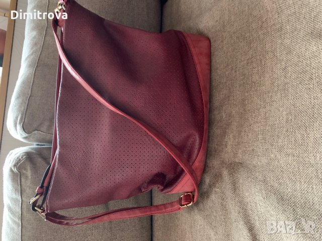 Голяма вишнева чанта, снимка 1 - Чанти - 27455056