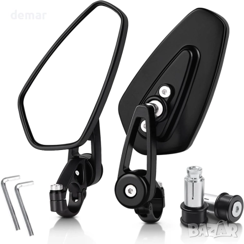 Универсални огледала за мотоциклети AULESSE 7/8 инча, огледала за кормило за мотоциклет, снимка 1