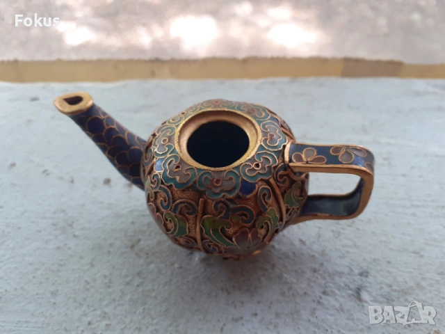 Малко чайниче Клоазоне cloisonne, снимка 7 - Антикварни и старинни предмети - 53456922