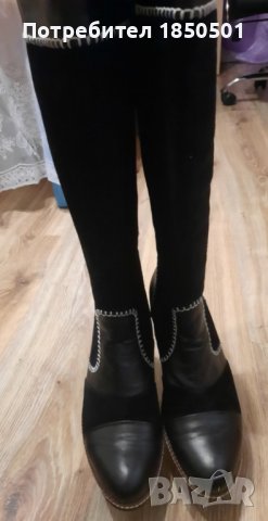 Зимни ботуши "Джани" от естествена кожа и велур, снимка 4 - Дамски ботуши - 39073685