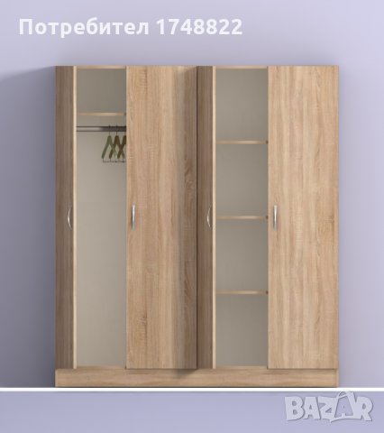 Гардероб " Аполо" 6 четирикрилен, снимка 2 - Гардероби - 28150019