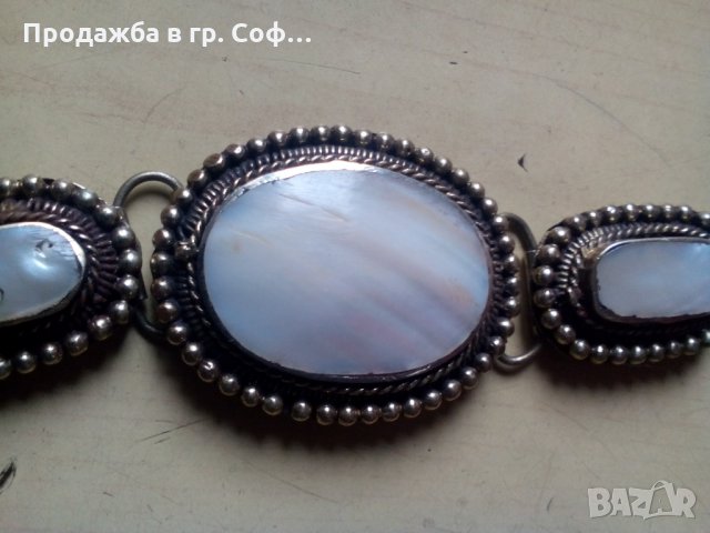 Сребърен възрожденски старинен  комплект от седеф , снимка 2 - Колекции - 27745456