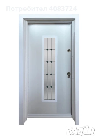 метална врата за къща със стъкло в цвят бяло, антрацит и орех, снимка 7 - Входни врати - 50729804