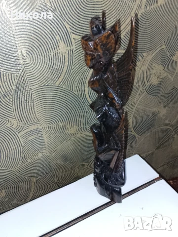 Гаруда-дърворезба-40см, снимка 4 - Статуетки - 51349787