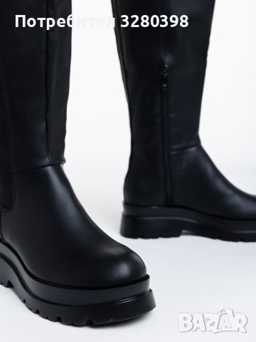 Дамски ботуши с ластик НА ПРОМОЦИОНАЛНА ЦЕНА! марка Buonarotti Модел: 2А-1504 black, снимка 6 - Дамски ботуши - 43091512