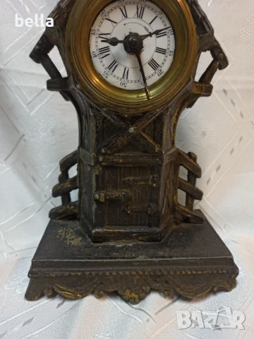 Много стар антикварен каминен часовник ,порцеланов циферблат , снимка 3 - Антикварни и старинни предмети - 50896524