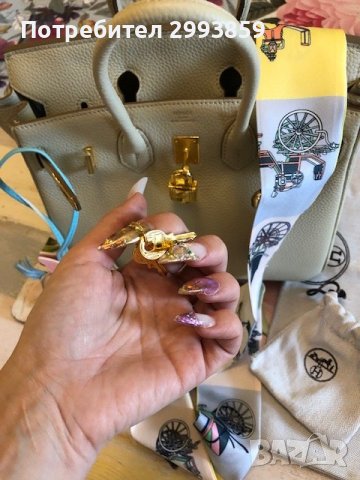 чанта Ермес Бъркин мини*HERMES BIRKIN 35 ETOUPE TOGO GOLD HARDWARE, снимка 12 - Чанти - 38101960