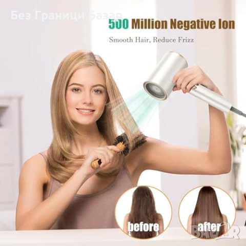 Нов Сешоар 2400W с йони 3 температури 2 скорости дифузер накрайник за коса, снимка 5 - Сешоари - 53530245