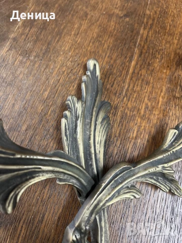 Масивен месингов свещник Богата орнаментика  , снимка 8 - Други - 50932757