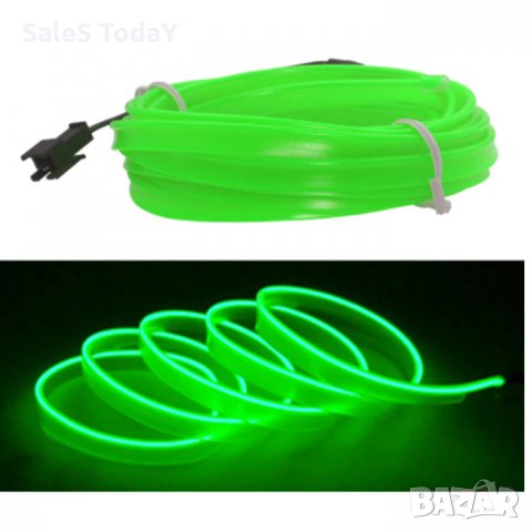 Интериорна LED лента за кола, 1м., 12V, зелен