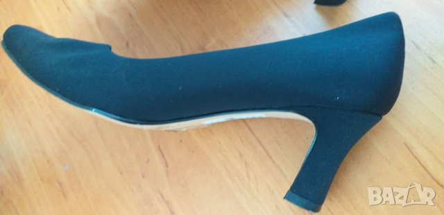 Черни обувки от плат, размер 4, снимка 3 - Дамски обувки на ток - 26729807