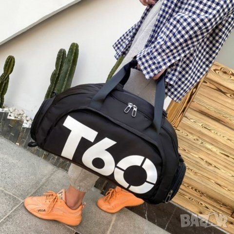 Унисекс спортен сак-раница T60 Black&White, снимка 4 - Сакове - 40365583