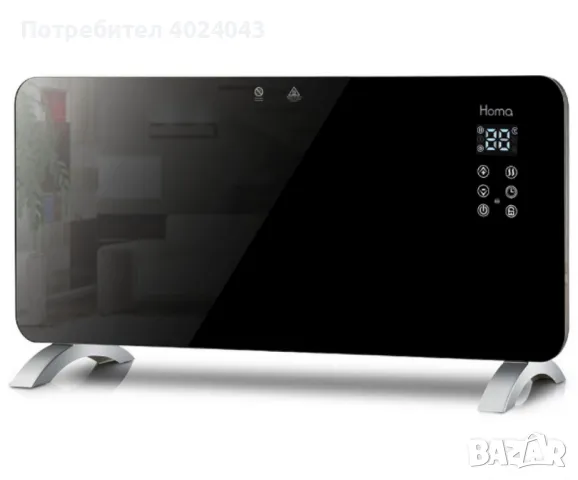 Конвекторна печка , стъклен панел, Wi-Fi,2000W